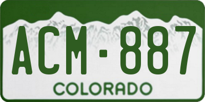 CO license plate ACM887