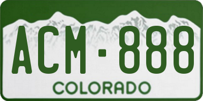 CO license plate ACM888
