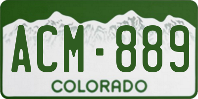 CO license plate ACM889