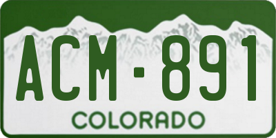 CO license plate ACM891