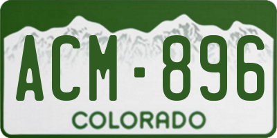 CO license plate ACM896