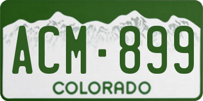 CO license plate ACM899