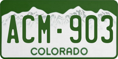 CO license plate ACM903