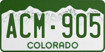 CO license plate ACM905