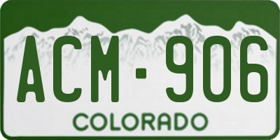CO license plate ACM906