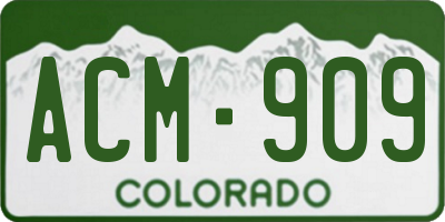 CO license plate ACM909