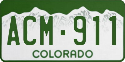 CO license plate ACM911