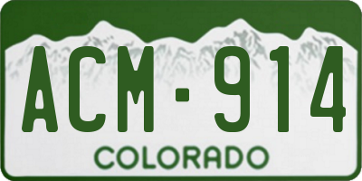 CO license plate ACM914
