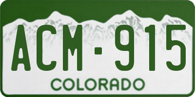 CO license plate ACM915