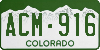CO license plate ACM916