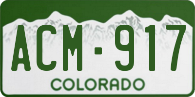 CO license plate ACM917