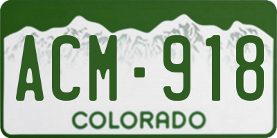 CO license plate ACM918
