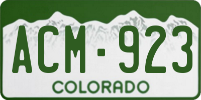 CO license plate ACM923