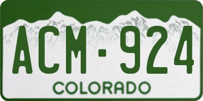 CO license plate ACM924