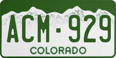 CO license plate ACM929