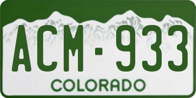 CO license plate ACM933
