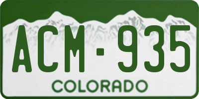 CO license plate ACM935