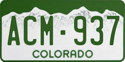 CO license plate ACM937