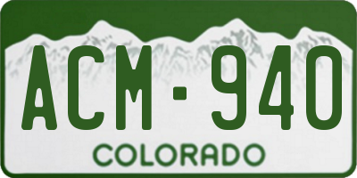 CO license plate ACM940