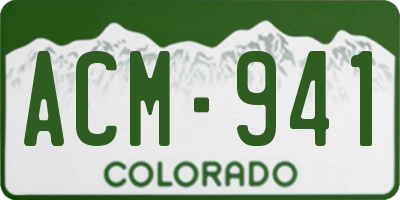 CO license plate ACM941