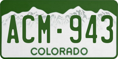 CO license plate ACM943
