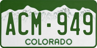 CO license plate ACM949