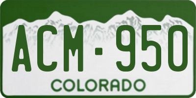 CO license plate ACM950