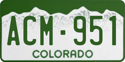 CO license plate ACM951