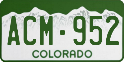 CO license plate ACM952