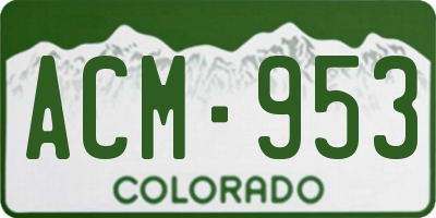 CO license plate ACM953