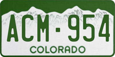 CO license plate ACM954