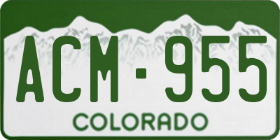 CO license plate ACM955