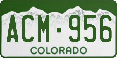 CO license plate ACM956