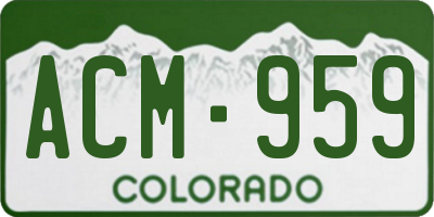 CO license plate ACM959
