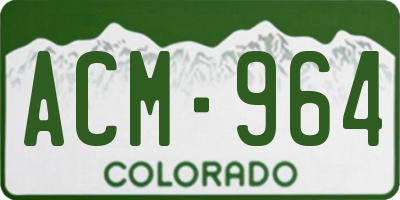 CO license plate ACM964
