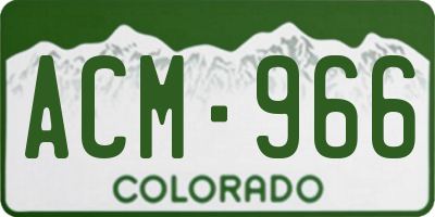CO license plate ACM966