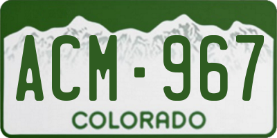 CO license plate ACM967