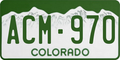 CO license plate ACM970