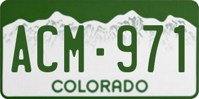CO license plate ACM971
