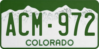 CO license plate ACM972