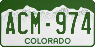 CO license plate ACM974