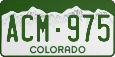 CO license plate ACM975