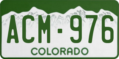 CO license plate ACM976