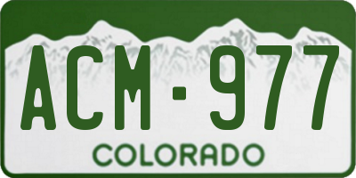 CO license plate ACM977