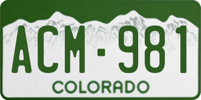 CO license plate ACM981