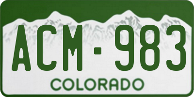 CO license plate ACM983