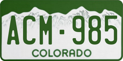 CO license plate ACM985