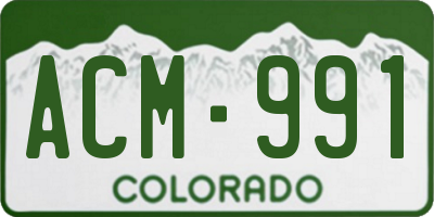 CO license plate ACM991