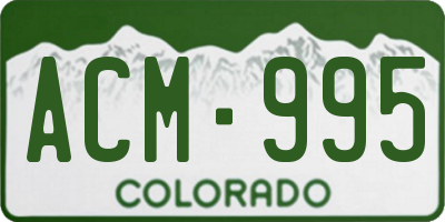 CO license plate ACM995