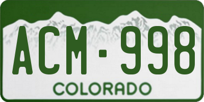 CO license plate ACM998